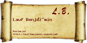 Lauf Benjámin névjegykártya