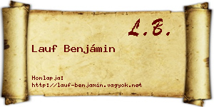 Lauf Benjámin névjegykártya